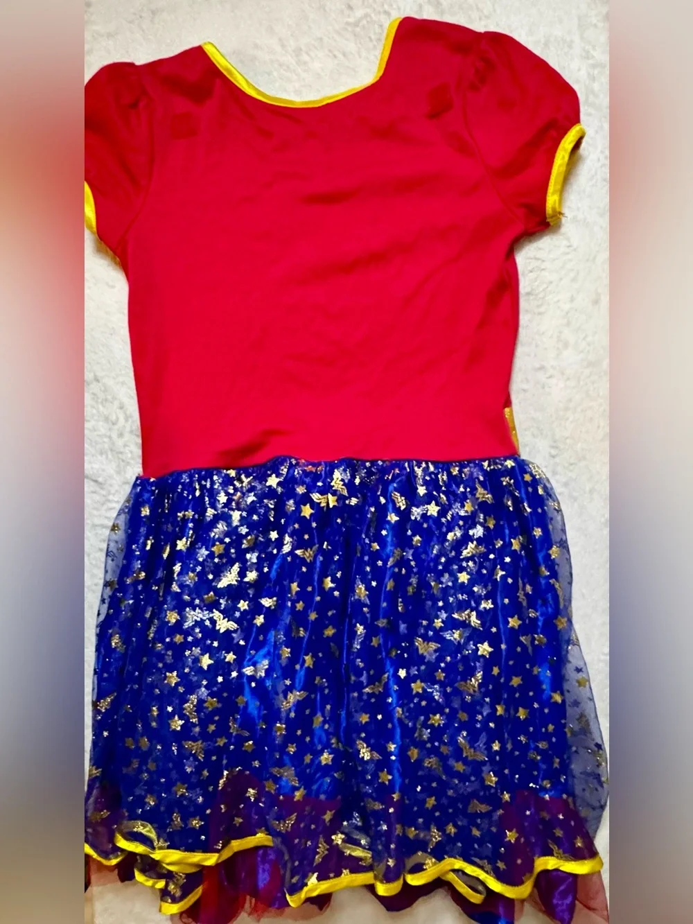 DC Girls Wonder Woman Dress Costume with Gold Accents size 10-12